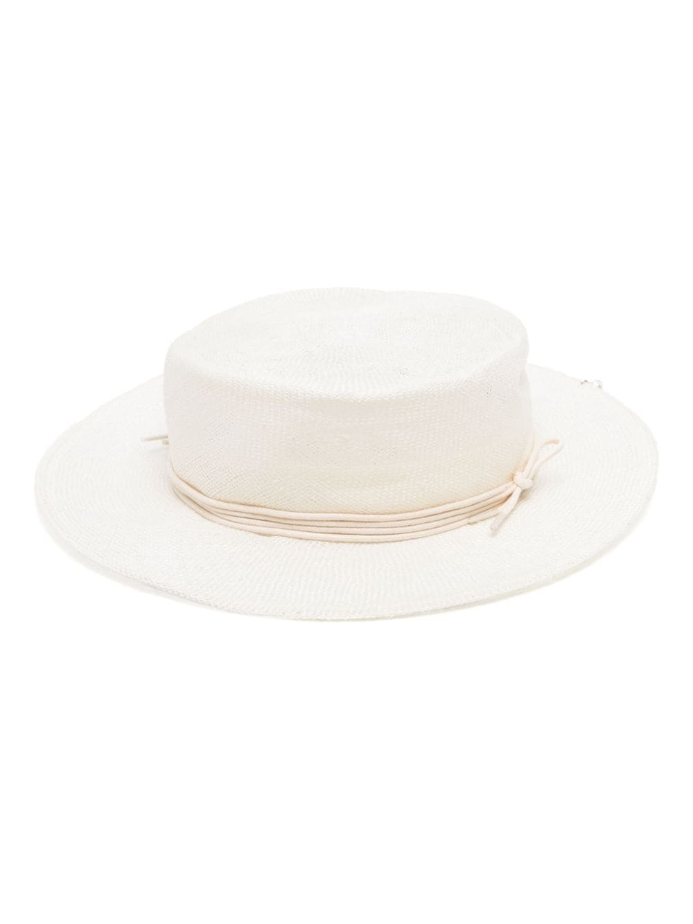 Ruslan Baginskiy logo-embroidered straw sun hat - White von Ruslan Baginskiy