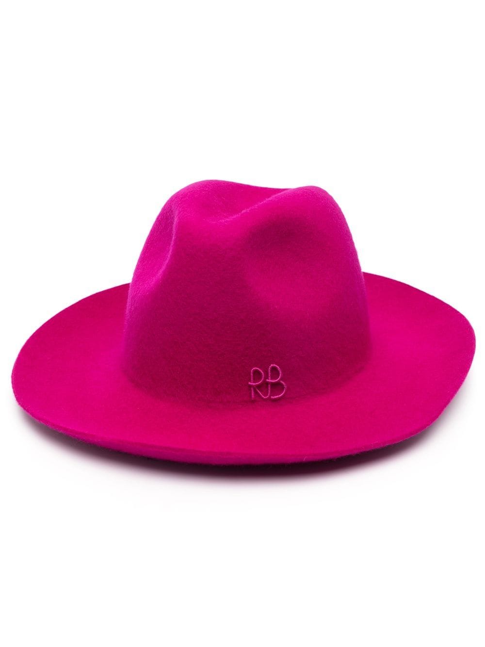 Ruslan Baginskiy logo-embroidered wool fedora hat - Pink von Ruslan Baginskiy