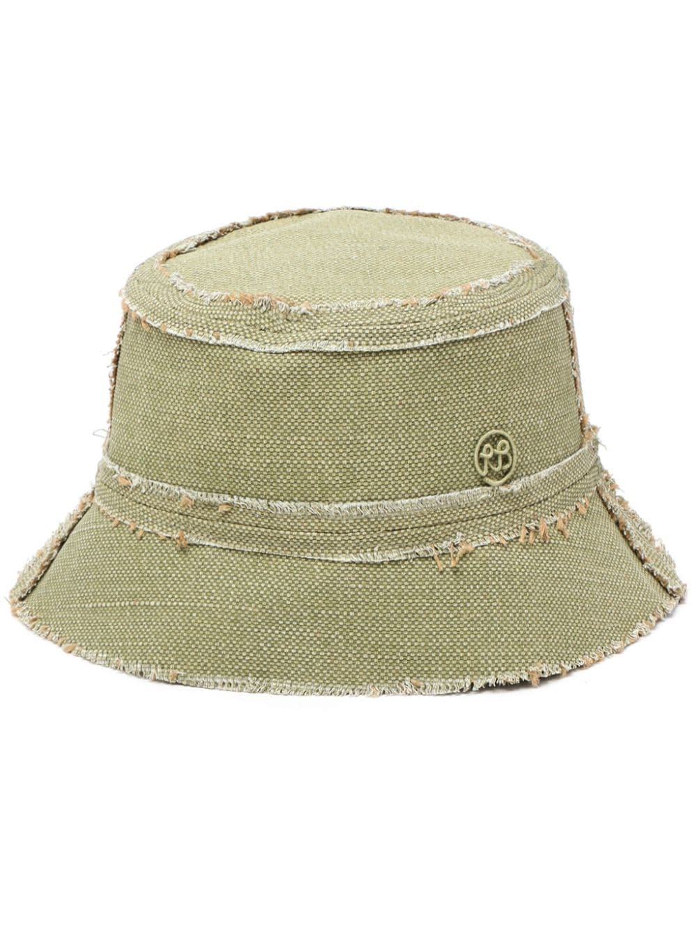 Ruslan Baginskiy logo-patch frayed bucket hat - Green von Ruslan Baginskiy