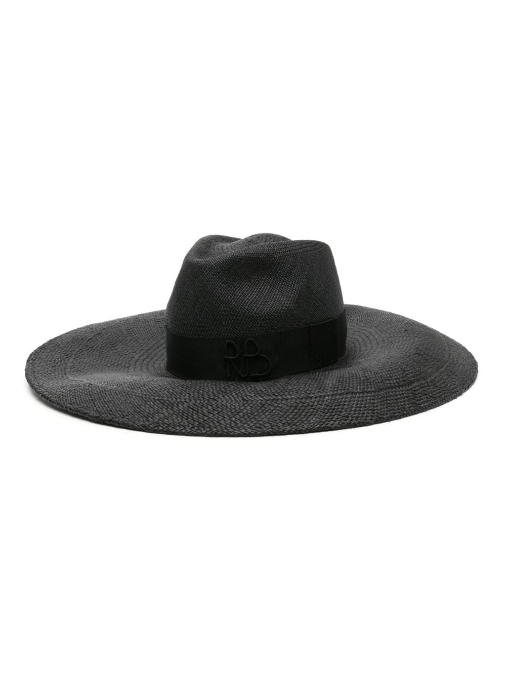 Ruslan Baginskiy monogram-appliqué wide-brim fedora hat - Black von Ruslan Baginskiy