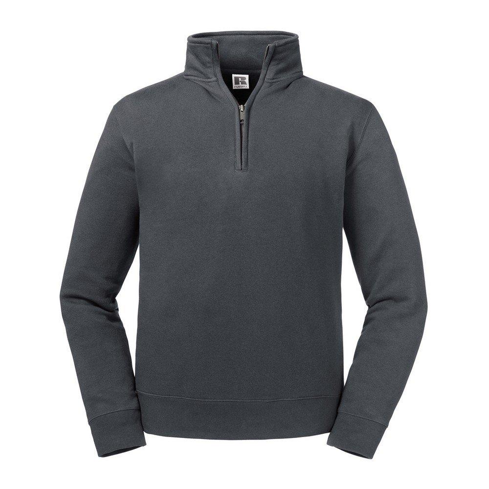 Authentische Zip Neck Sweatshirt Herren Grau XL von Russell