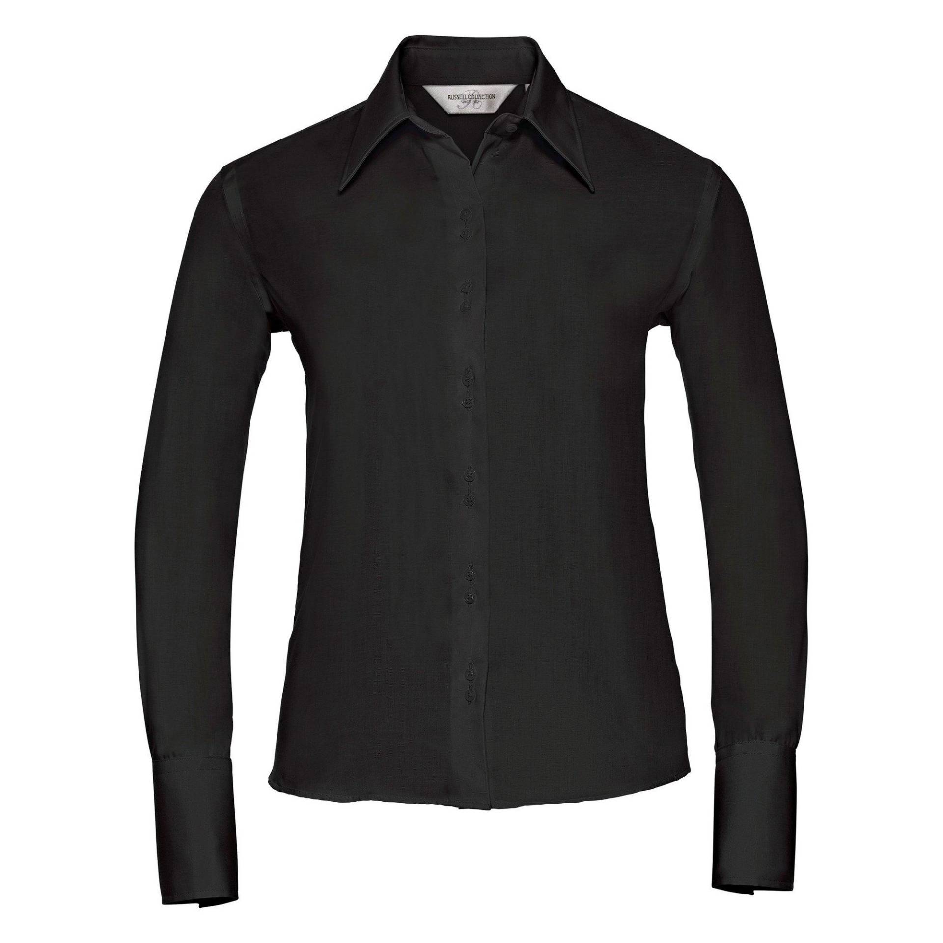 Collection Bluse, Langarm, Bügelfrei Damen Schwarz XS von Russell