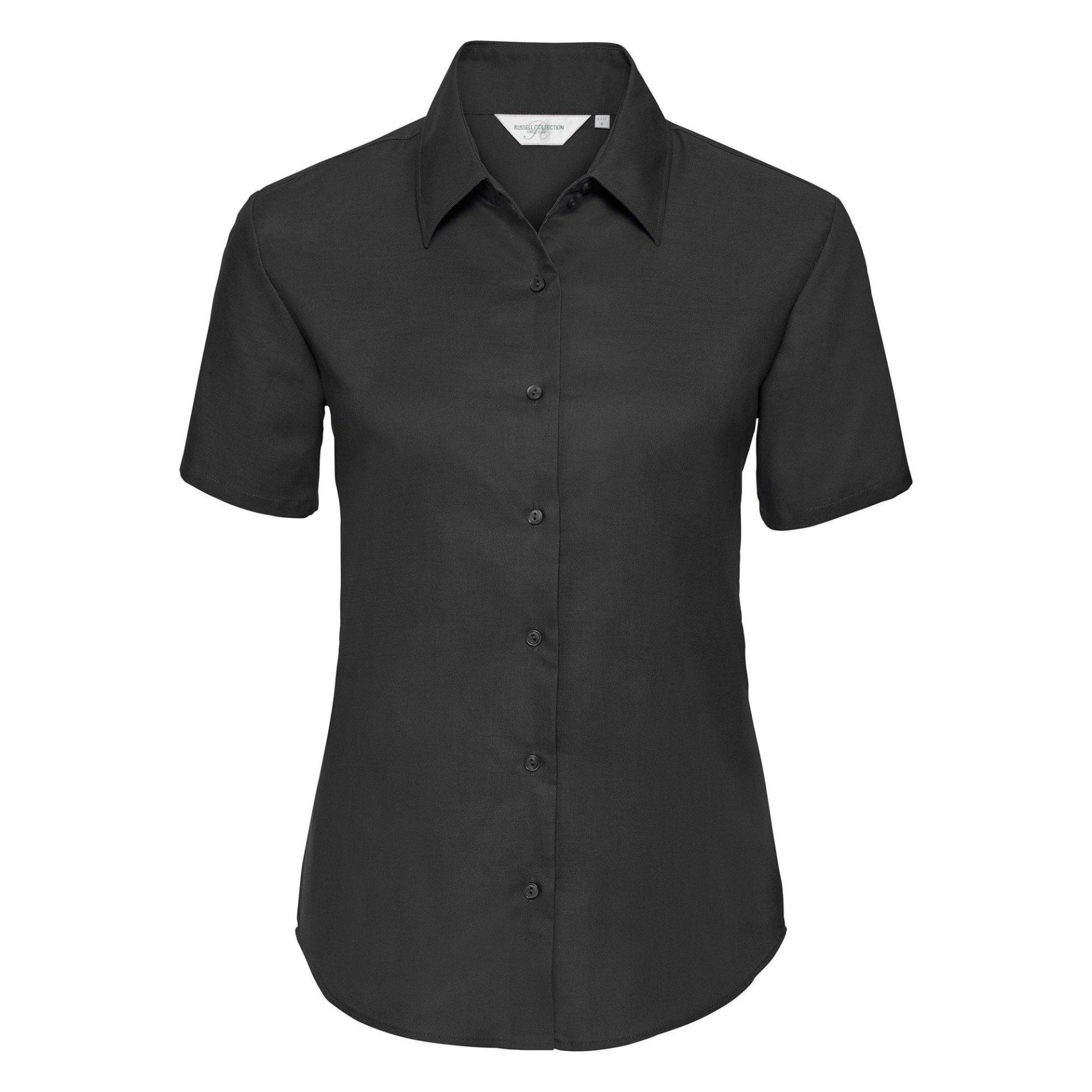 Collection Easy Care Oxford Bluse, Kurzarm Damen Schwarz XS von Russell