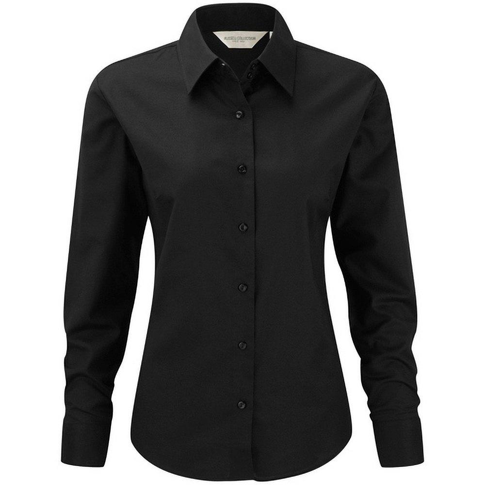 Collection Easy Care Oxford Bluse, Langarm Damen Schwarz L von Russell