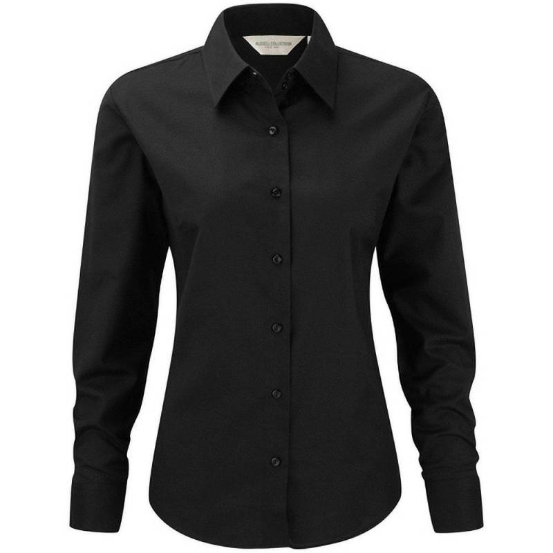 Collection Easy Care Oxford Bluse, Langarm Damen Schwarz L von Russell