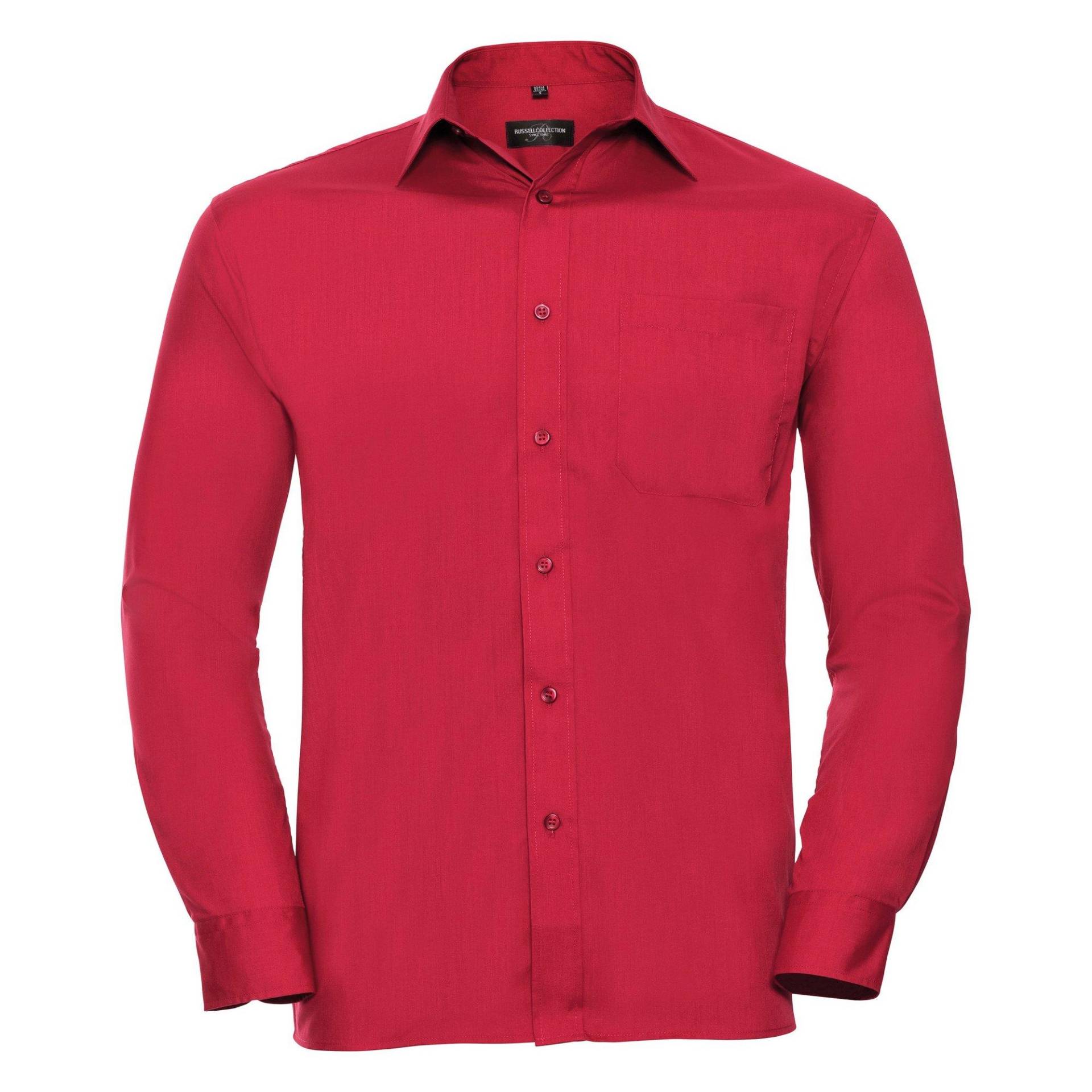 Collection Langarm Hemd Herren Rot Bunt 18 von Russell