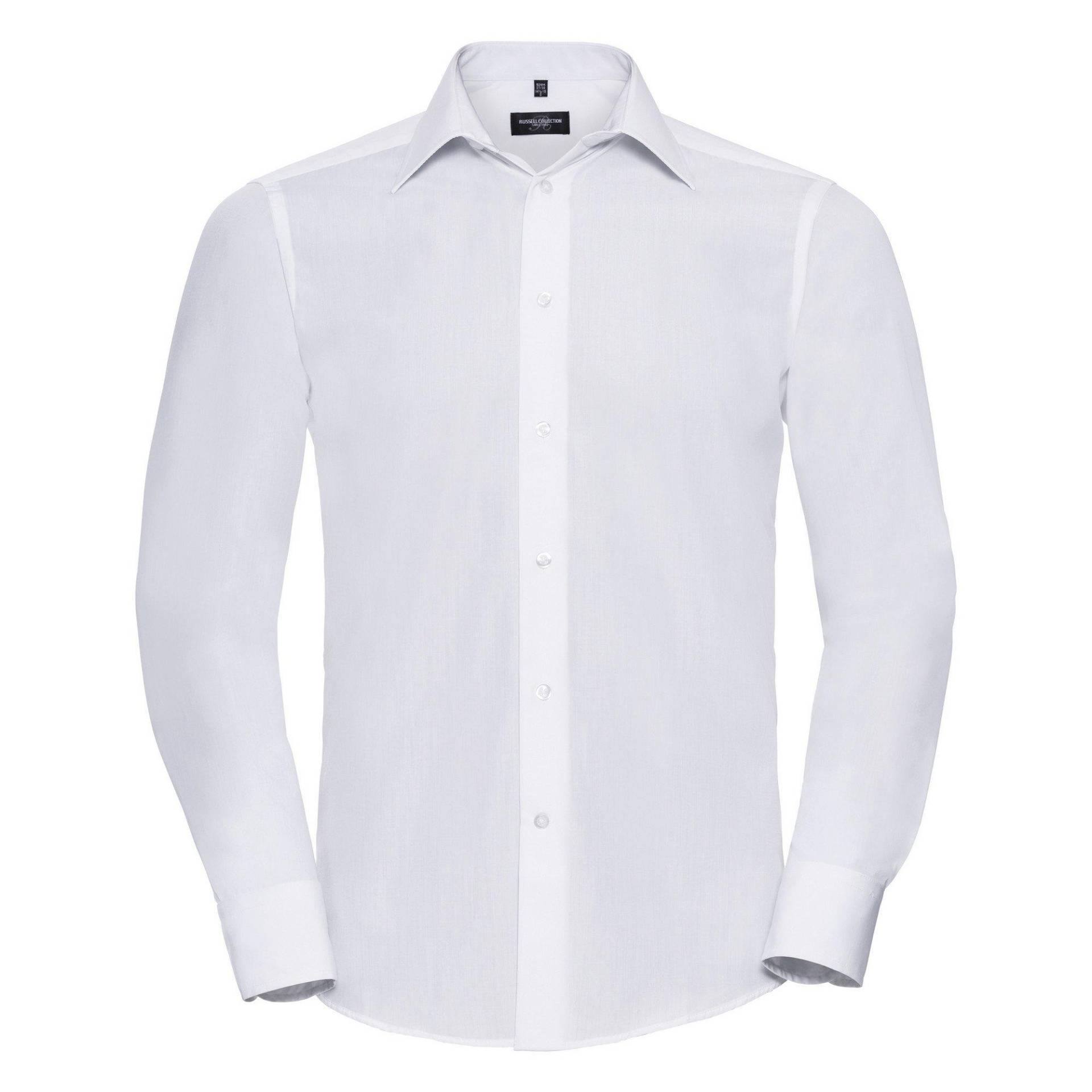 Collection Popeline Hemd, Langarm, Pflegeleicht Herren Weiss XL von Russell