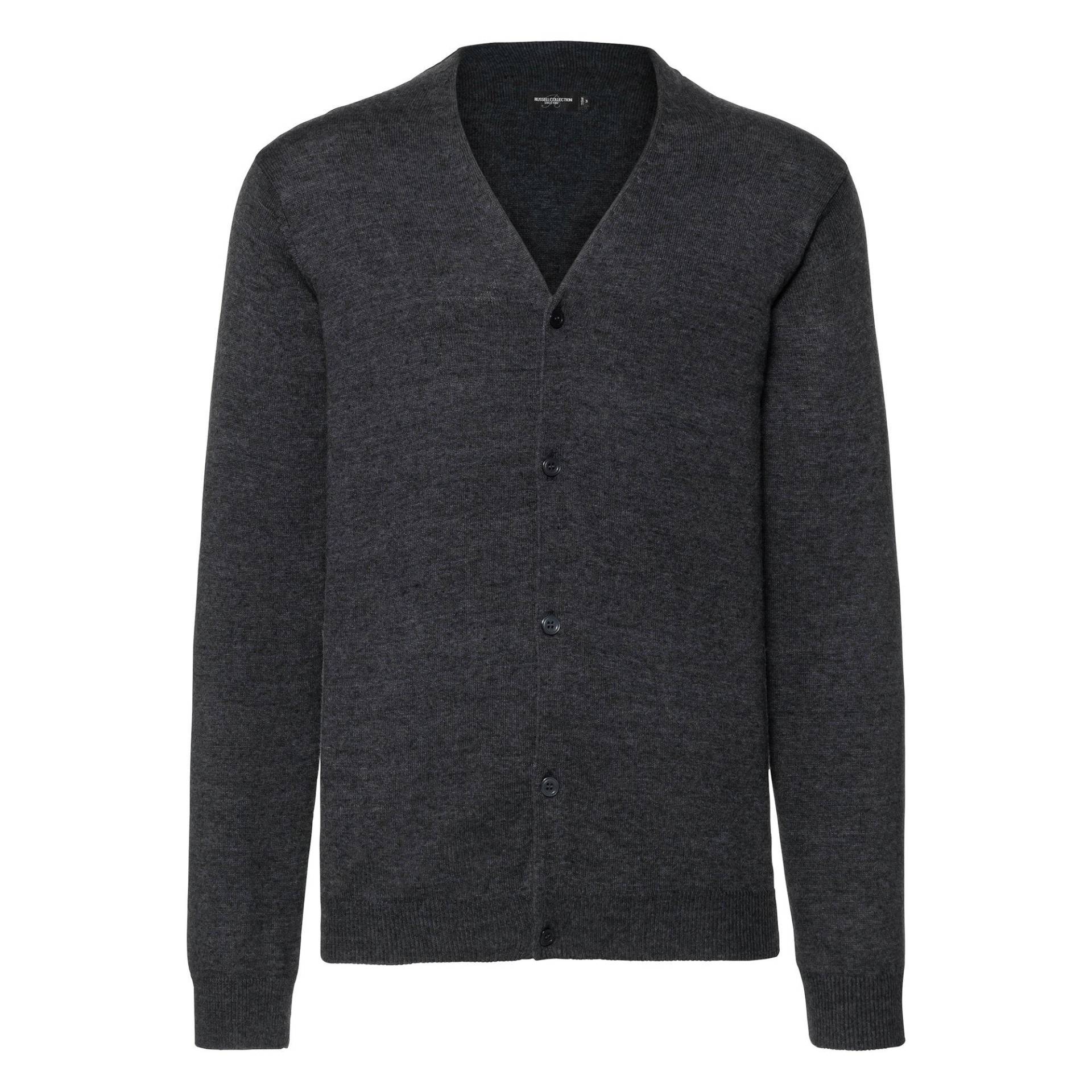 Collection Strickjacke Vausschnitt Herren Charcoal Black XXS von Russell