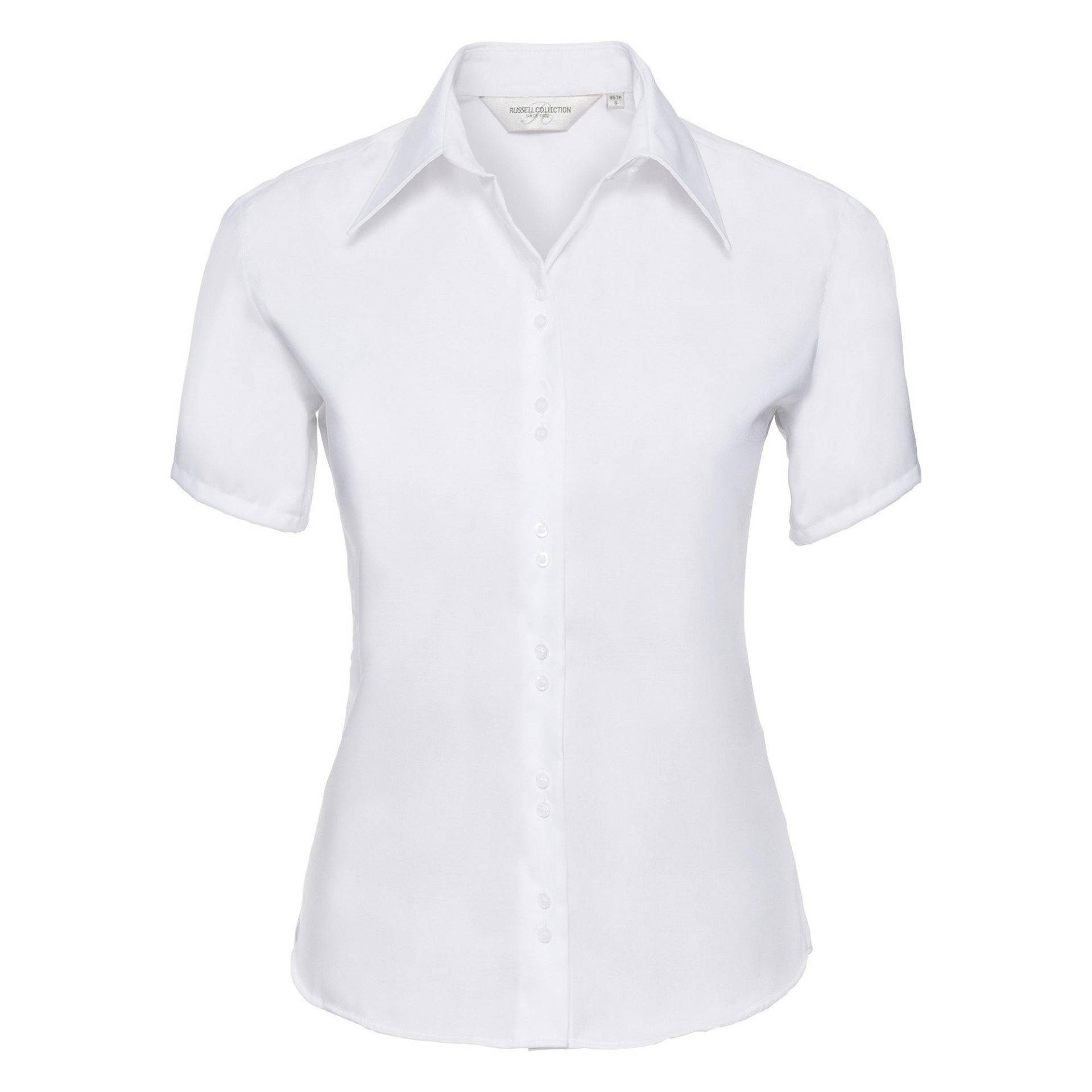 Collection Bluse, Kurzarm, Bügelfrei Damen Weiss 3XL von Russell