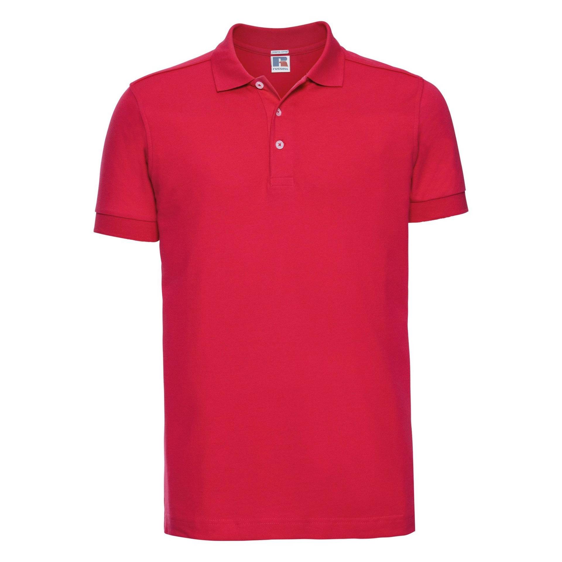 Stretch Poloshirt, Kurzarm Herren Rot Bunt 3XL von Russell