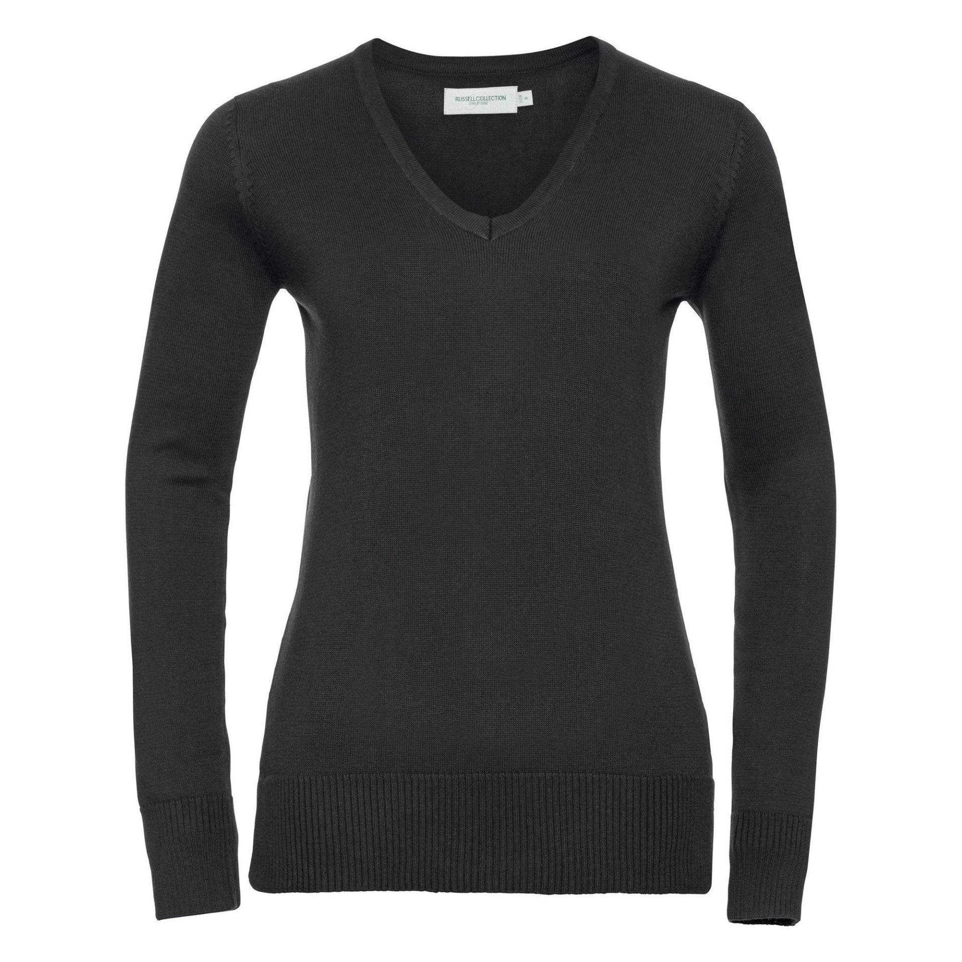 Sammlung Vneck Gestrickte Pullover Damen Schwarz 3XL von Russell