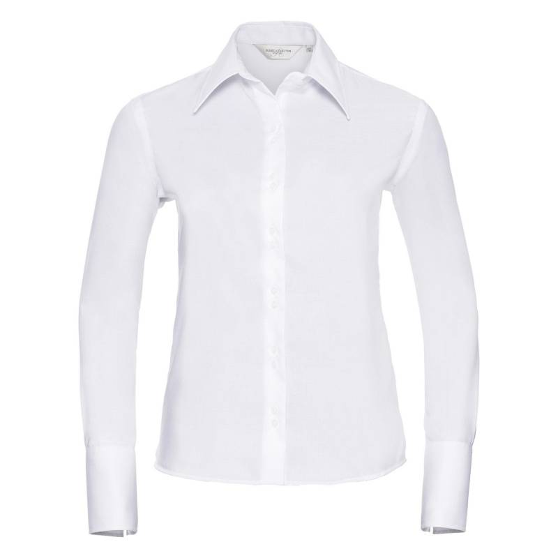 Collection Bluse, Langarm, Bügelfrei Damen Weiss 4XL von Russell