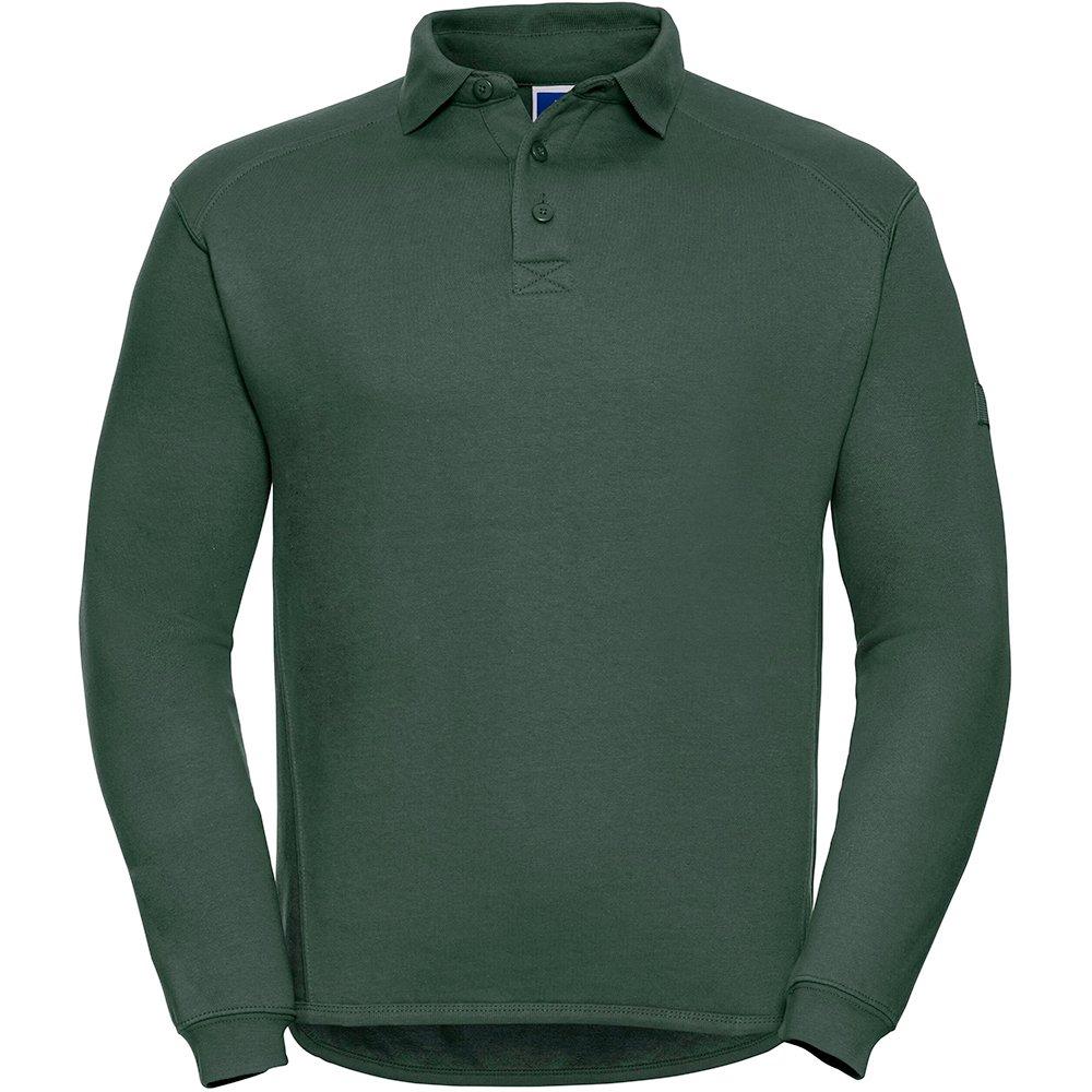 Europe Sweatshirt Mit Knopfleiste Und Kragen Herren Grün 4XL von Russell