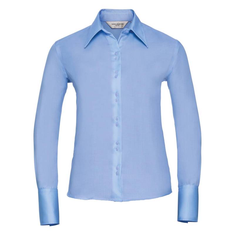 Collection Bluse, Langarm, Bügelfrei Damen Himmelblau 4XL von Russell