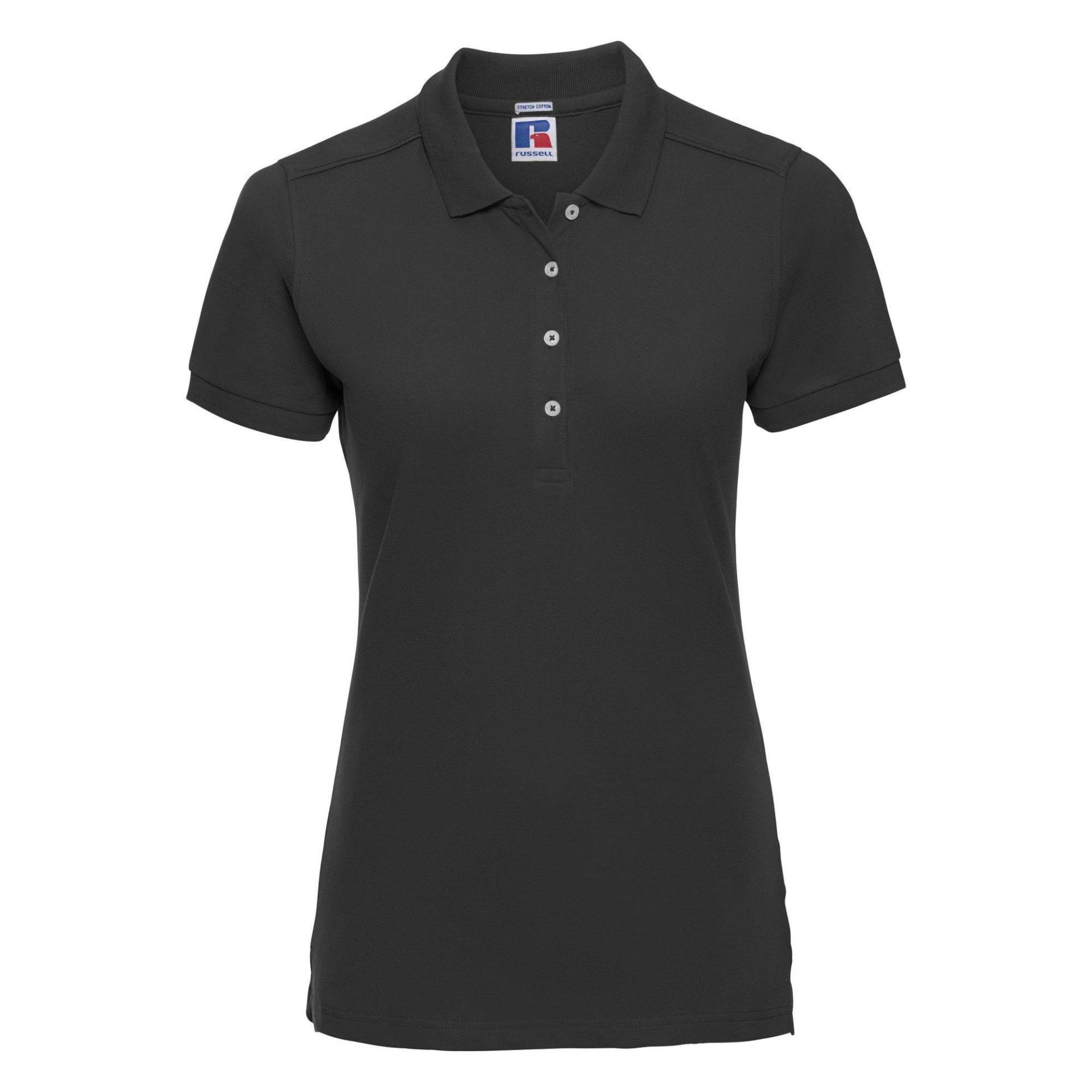 Stretch Polo Shirt Damen Schwarz L von Russell