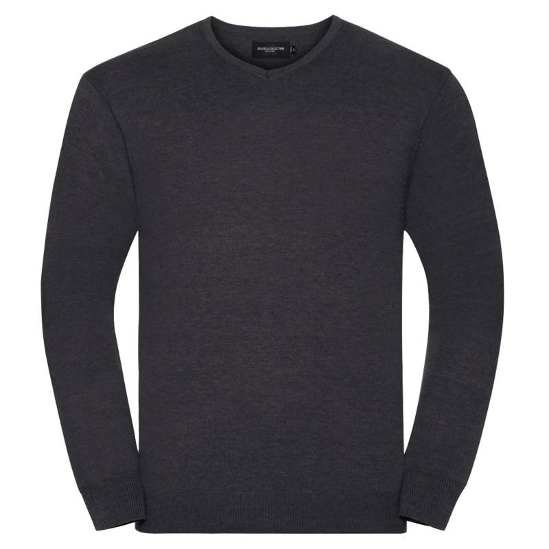 Collection Strickpullover Mit Vausschnitt Herren Charcoal Black L von Russell