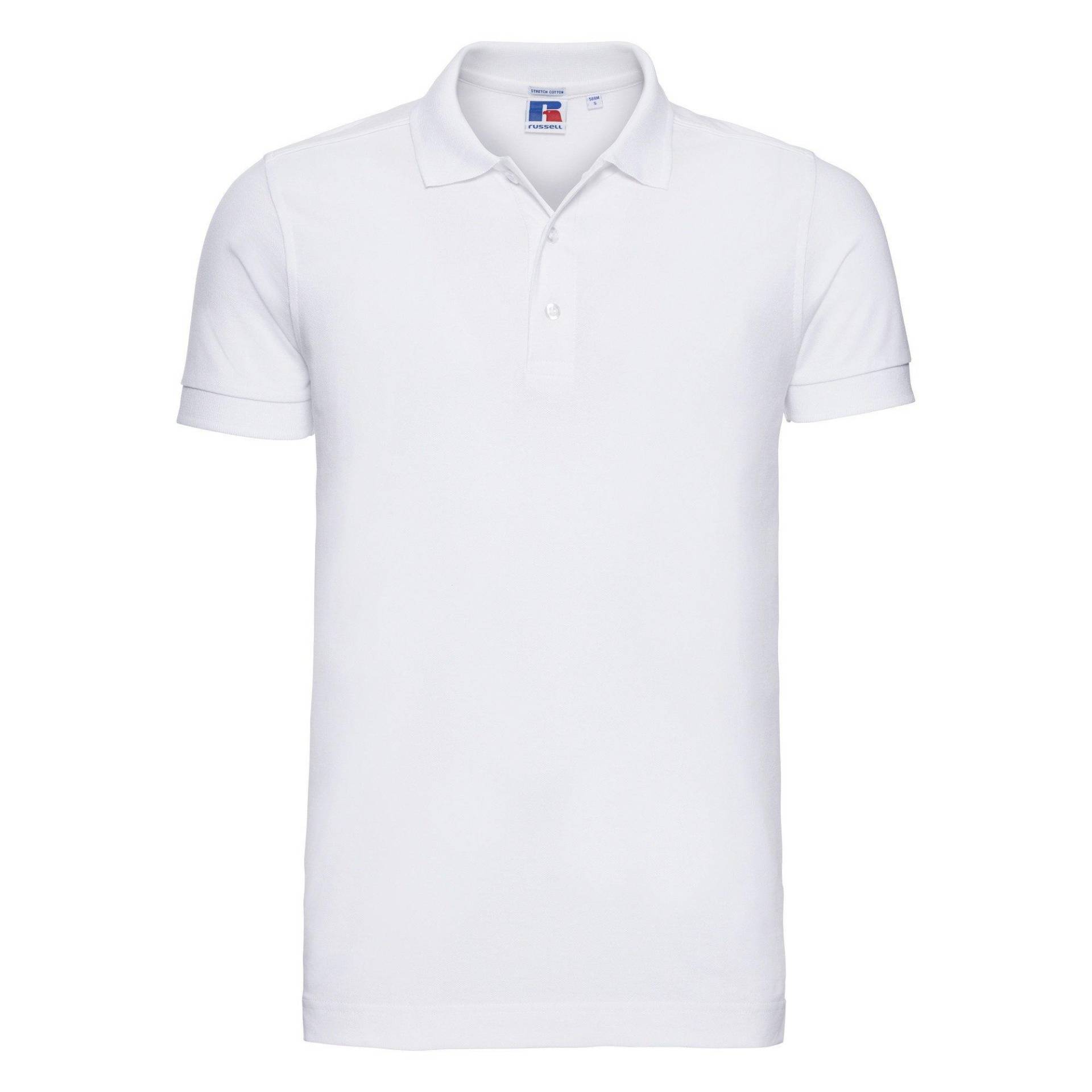 Stretch Poloshirt, Kurzarm Herren Weiss L von Russell