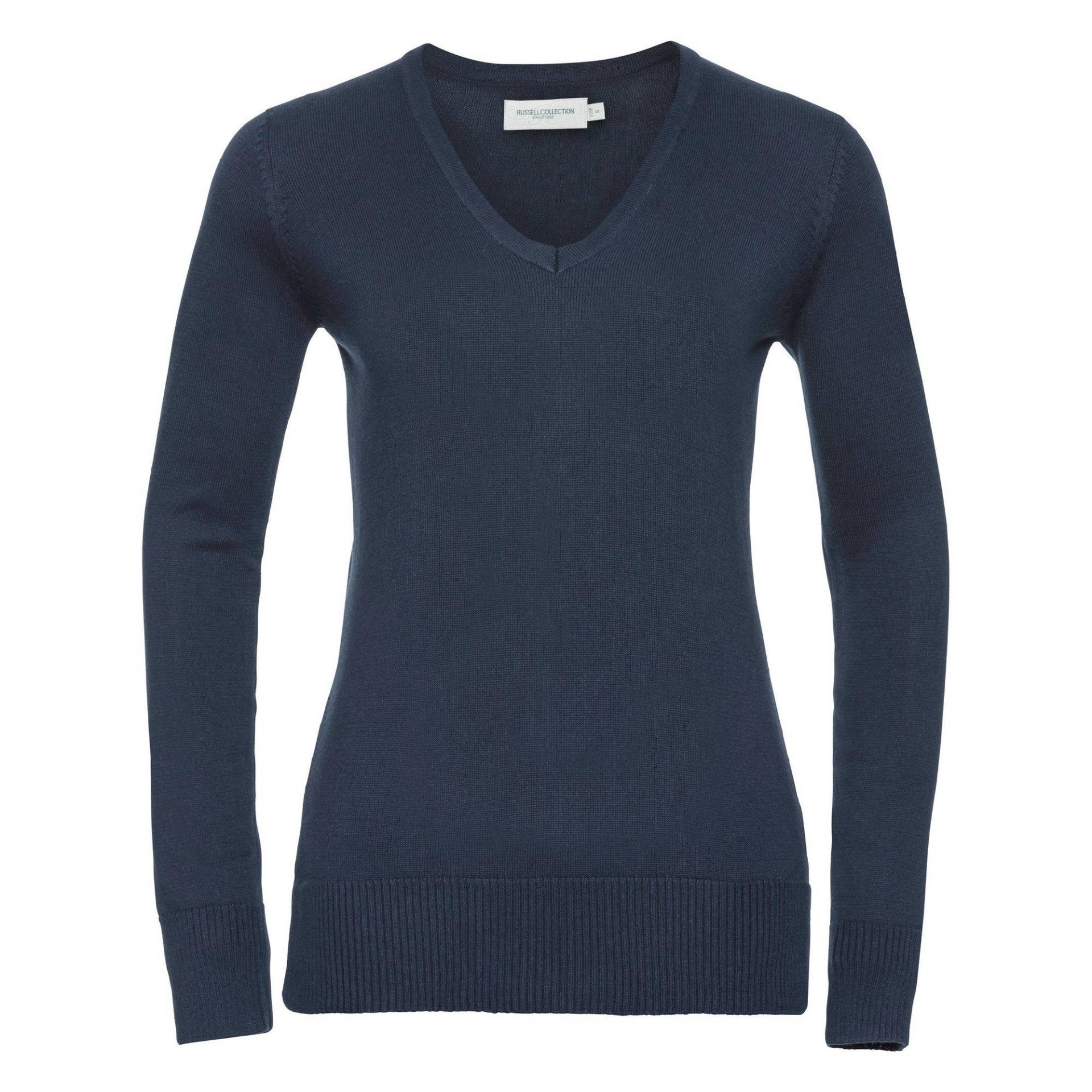 Sammlung Vneck Gestrickte Pullover Damen Marine L von Russell