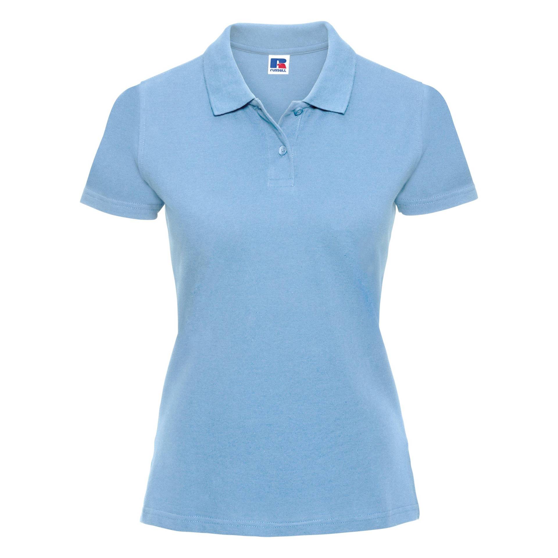Polo Shirt Europe Klassik Kurzarm Damen Himmelblau L von Russell