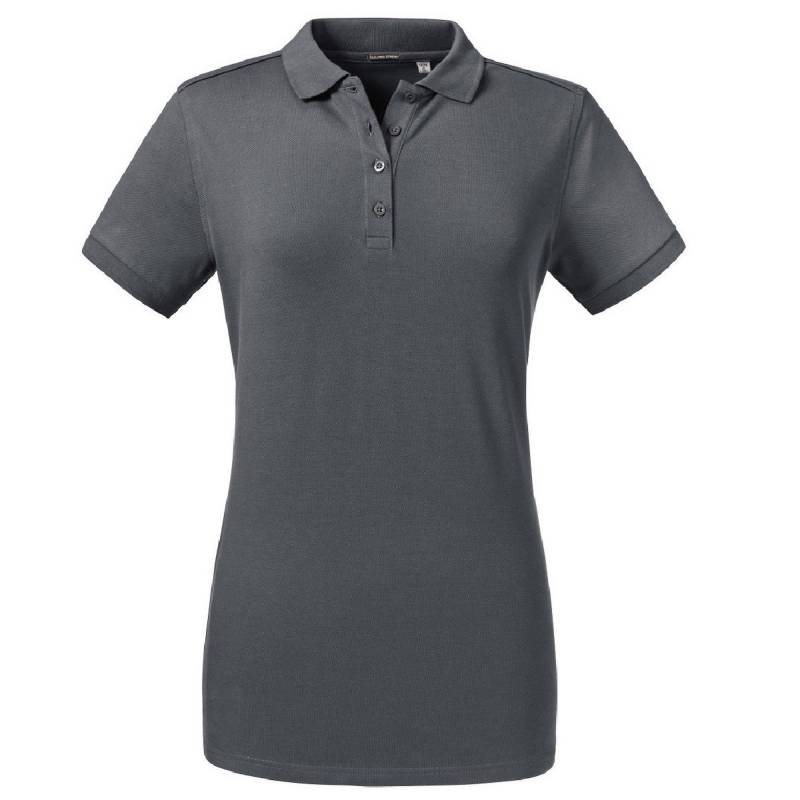 Poloshirt, Stretch Damen Grau L von Russell