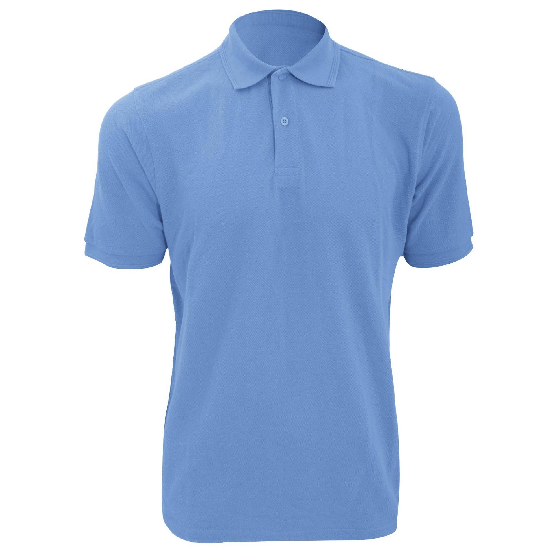 Ripp Poloshirt, Kurzarm Herren Himmelblau L von Russell