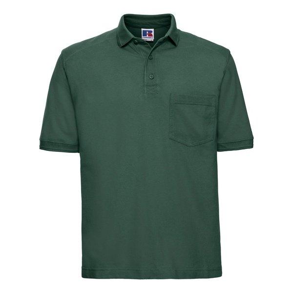 Ripp Poloshirt, Kurzarm Herren Grün L von Russell
