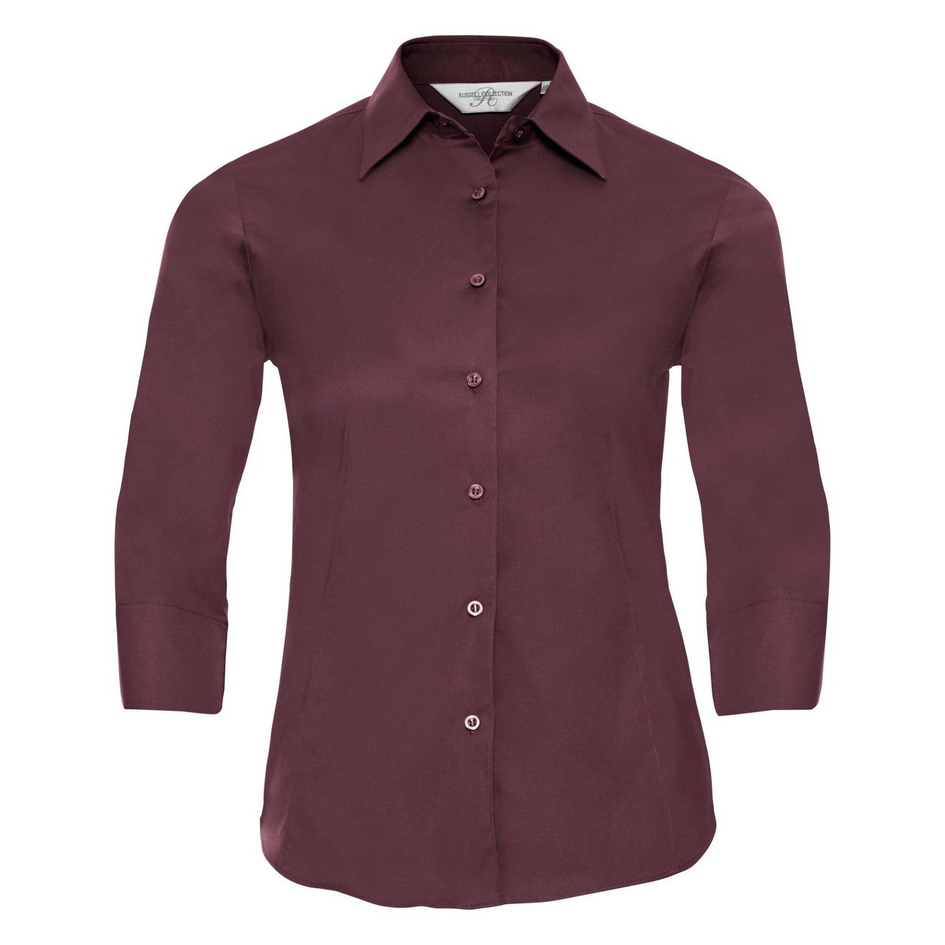 Collection Easy Care Bluse Damen Bordeaux L von Russell