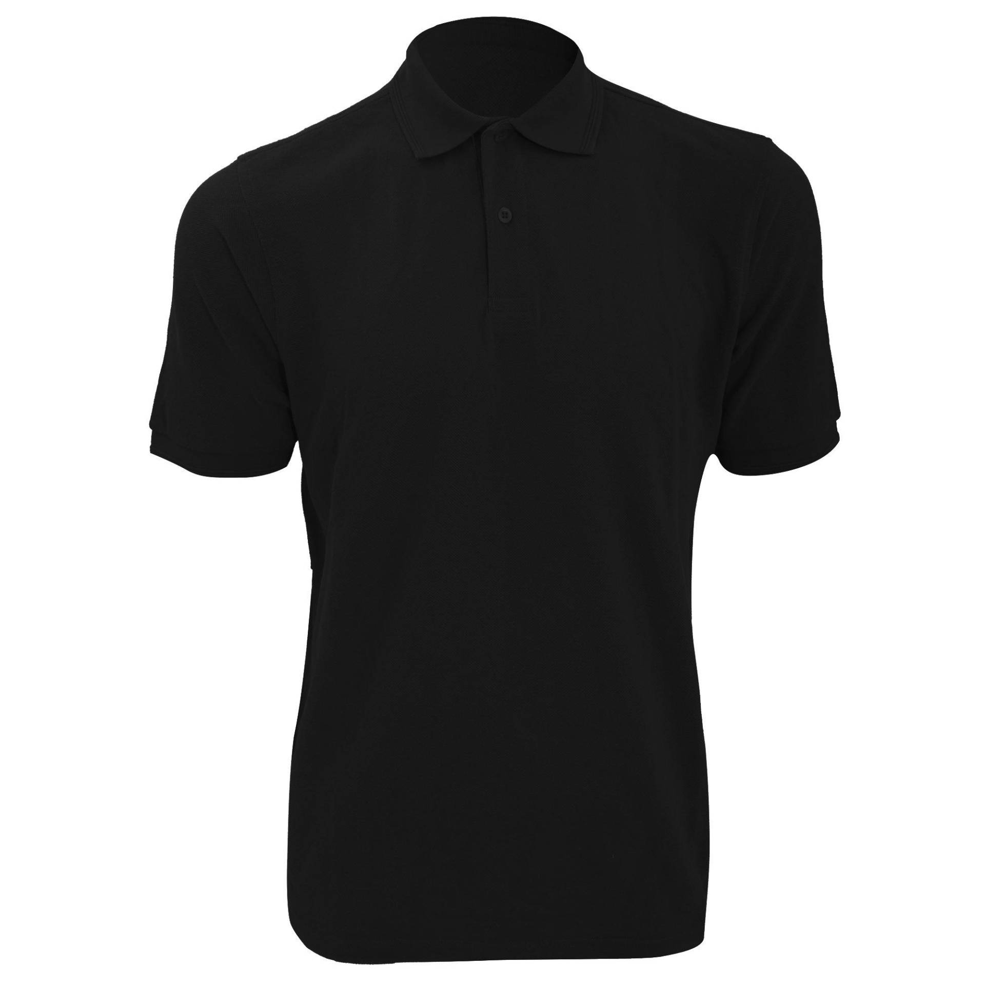 Ripp Poloshirt, Kurzarm Herren Schwarz M von Russell