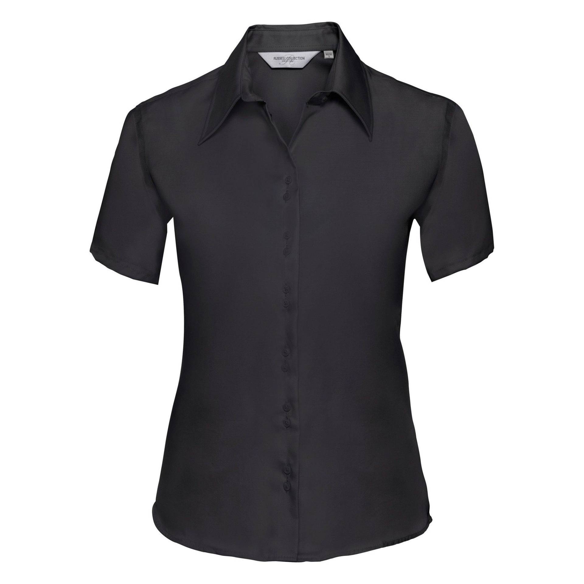 Collection Bluse, Kurzarm, Bügelfrei Damen Schwarz S von Russell