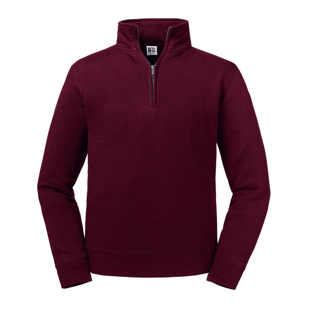 Authentische Zip Neck Sweatshirt Herren Weinrot S von Russell