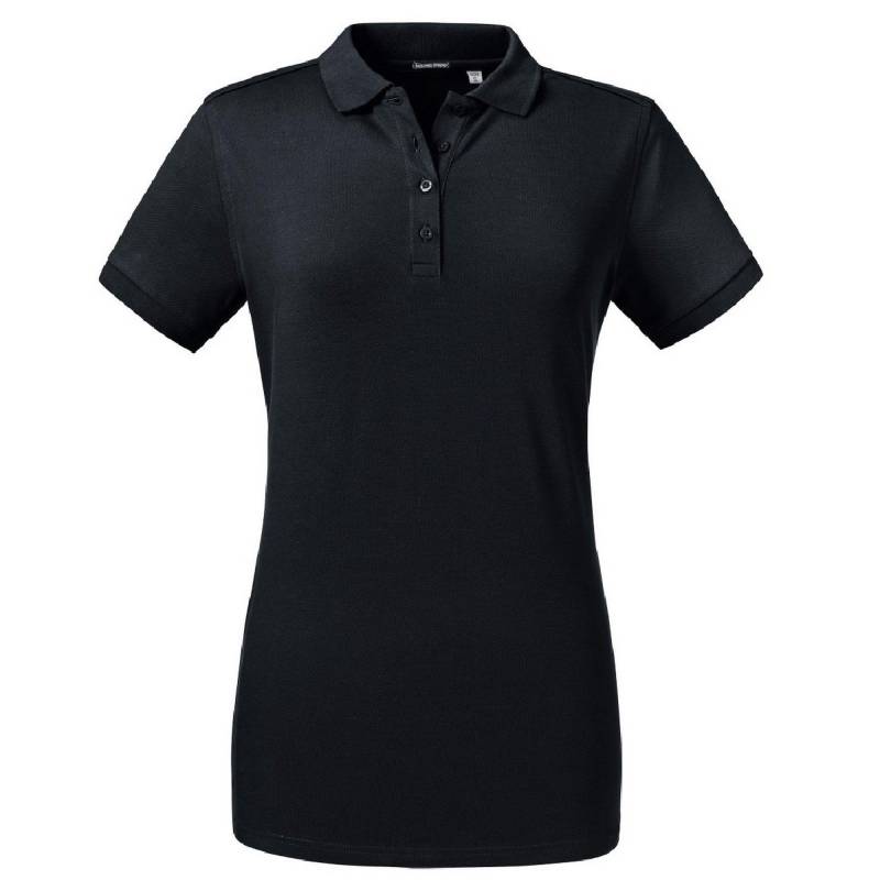 Poloshirt, Stretch Damen Schwarz XL von Russell