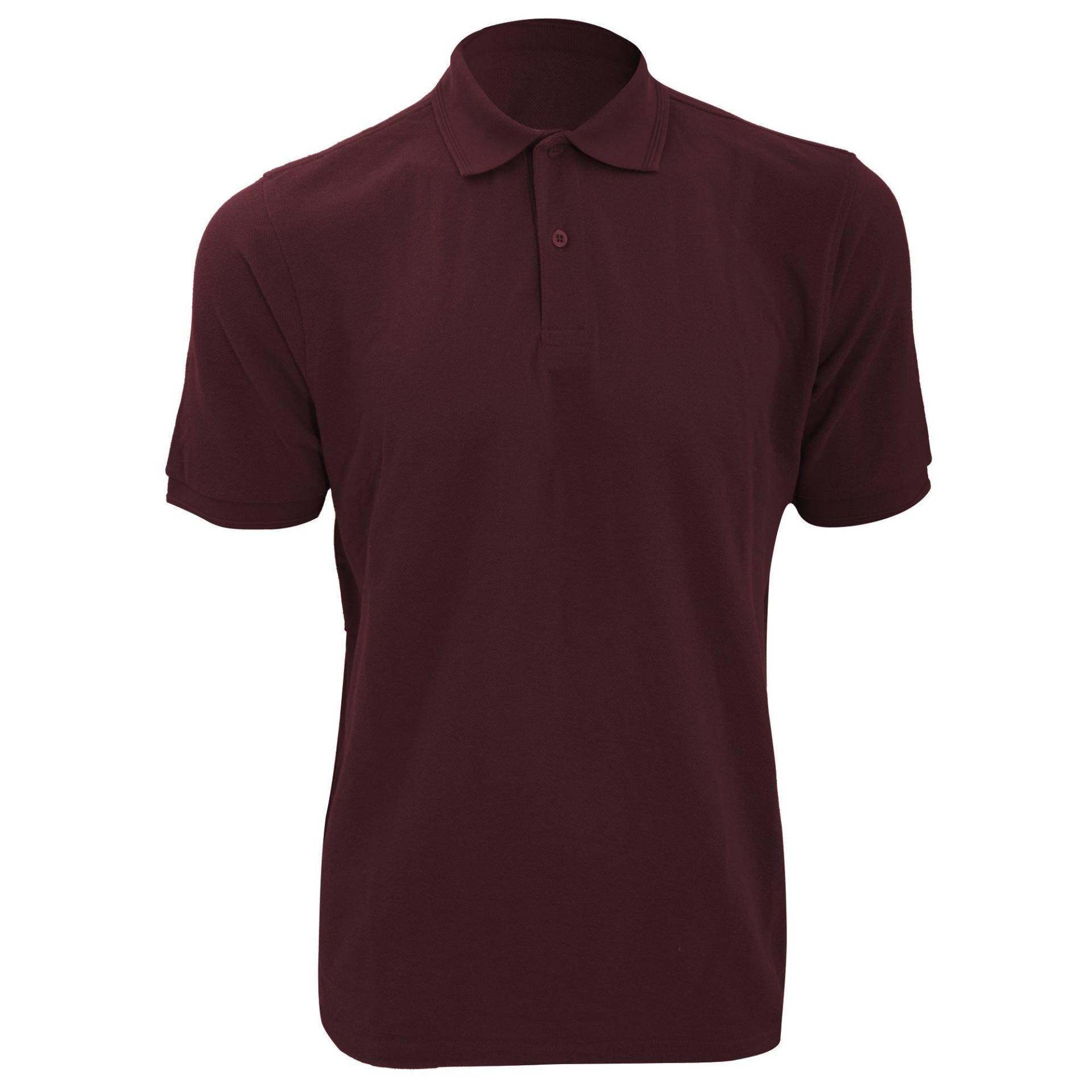 Ripp Poloshirt, Kurzarm Herren Weinrot XL von Russell