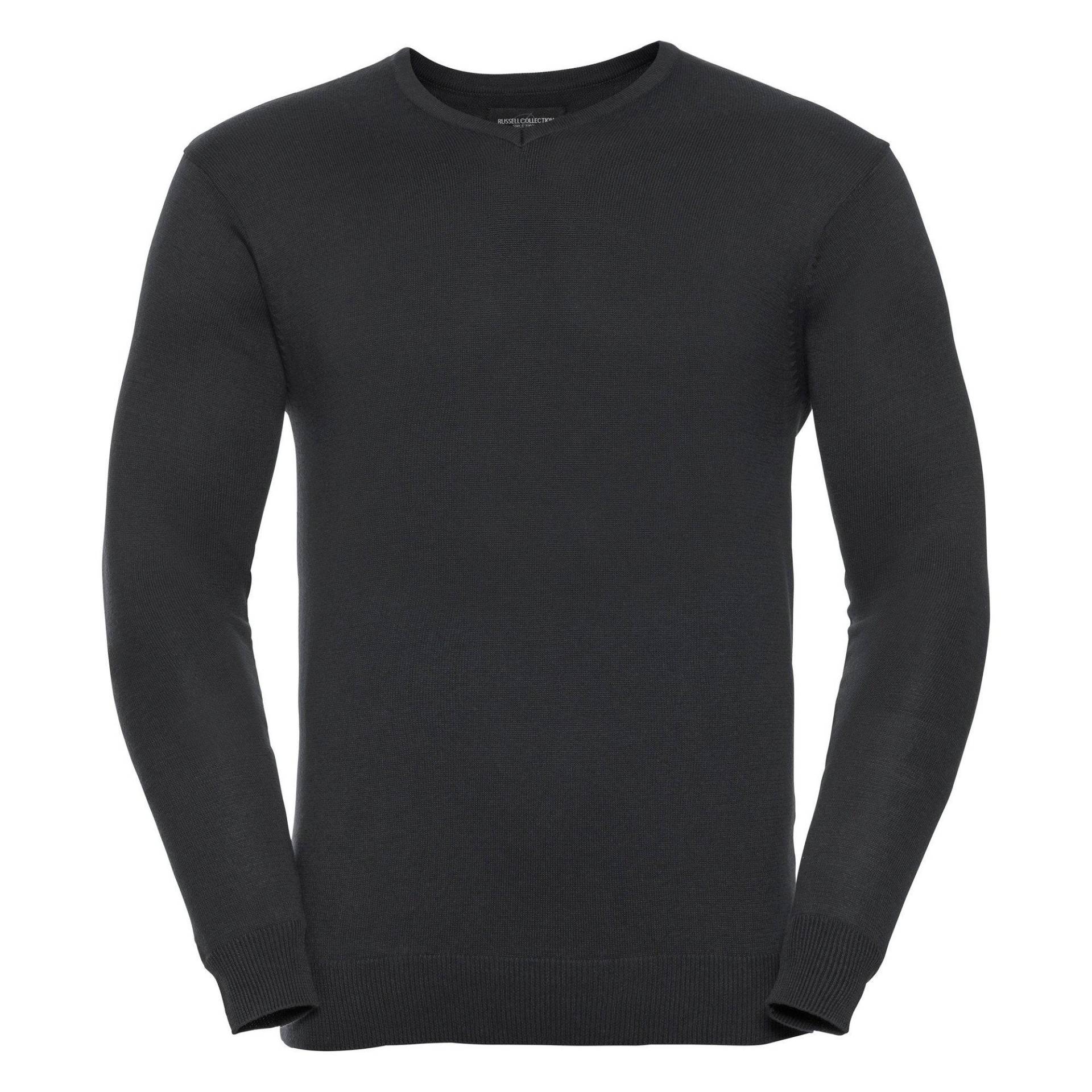 Sammlung Vneck Gestrickte Pullover Herren Schwarz XS von Russell