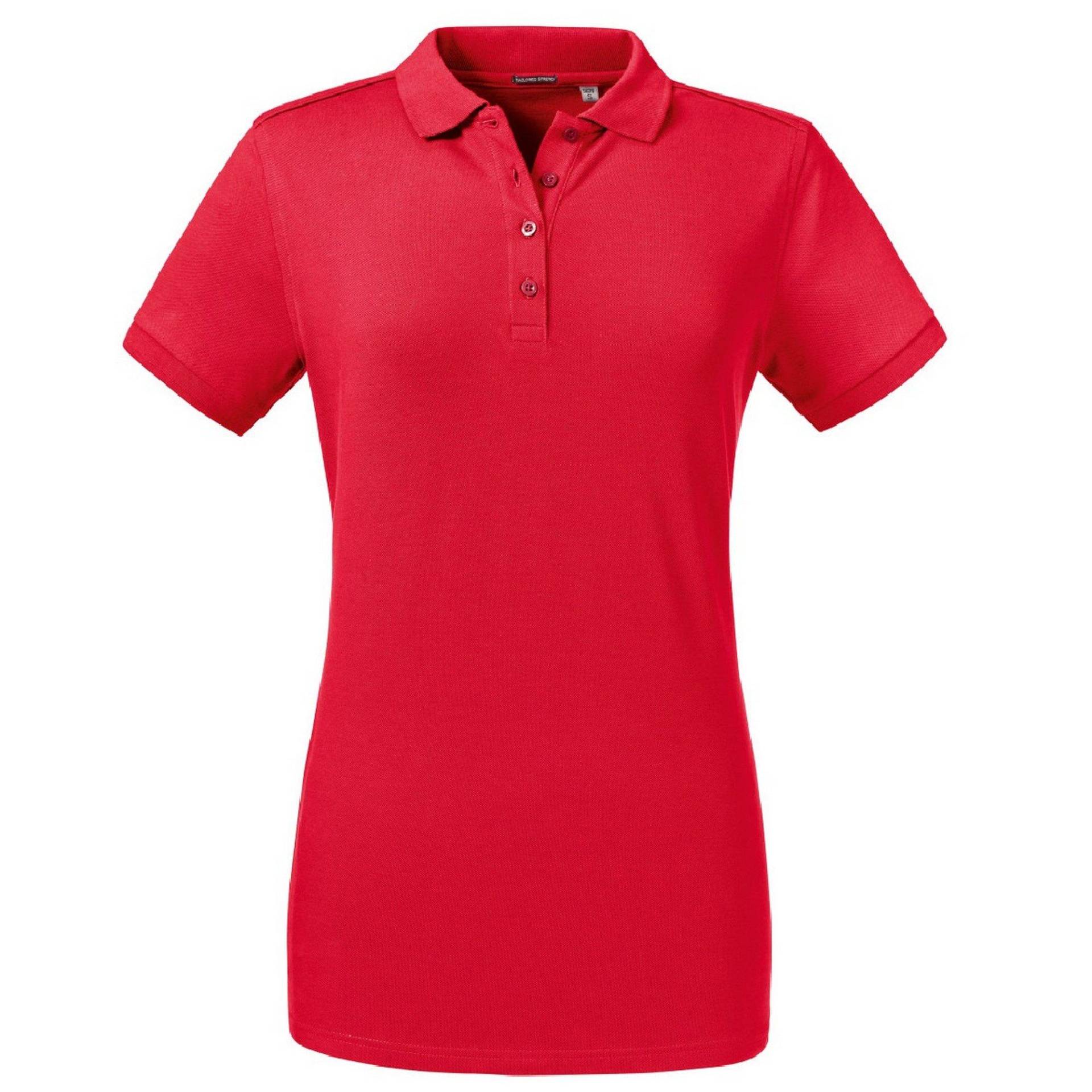 Poloshirt, Stretch Damen Rot Bunt XL von Russell