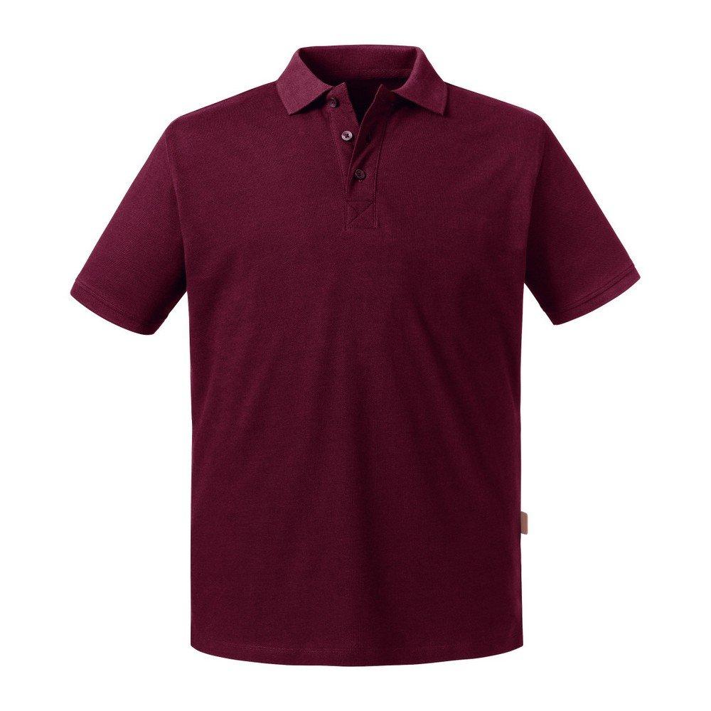 Poloshirt Pure Organic Herren Weinrot L von Russell