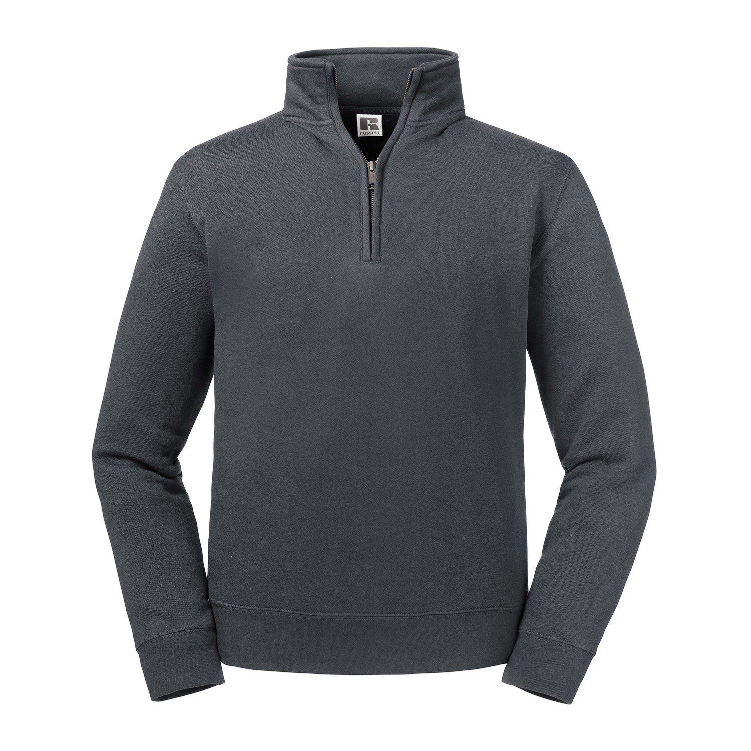 Authentic Sweatshirt Mit Kurzem Reißverschluss Herren Grau XS von Russell