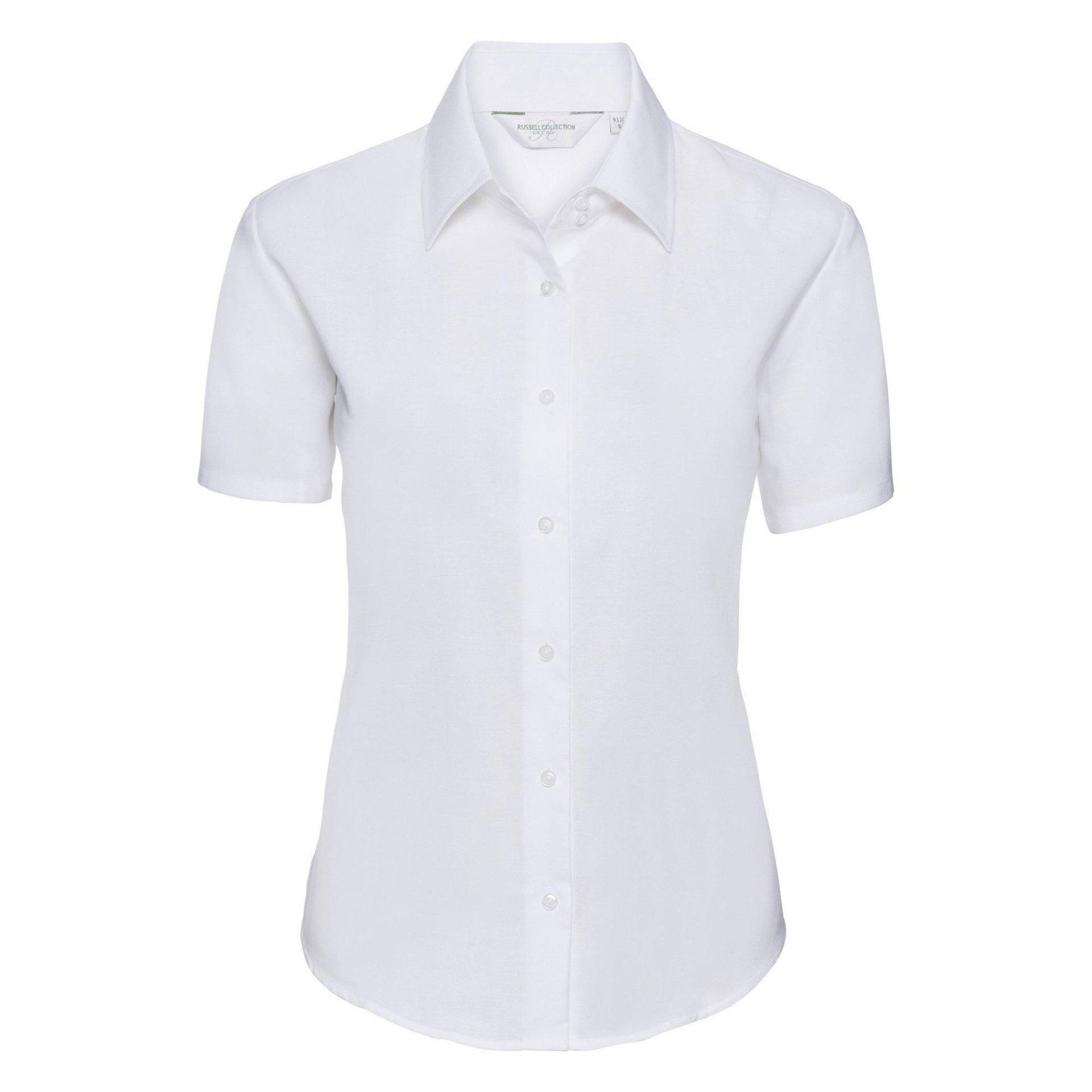 Collection Easy Care Oxford Bluse, Kurzarm Damen Weiss L von Russell