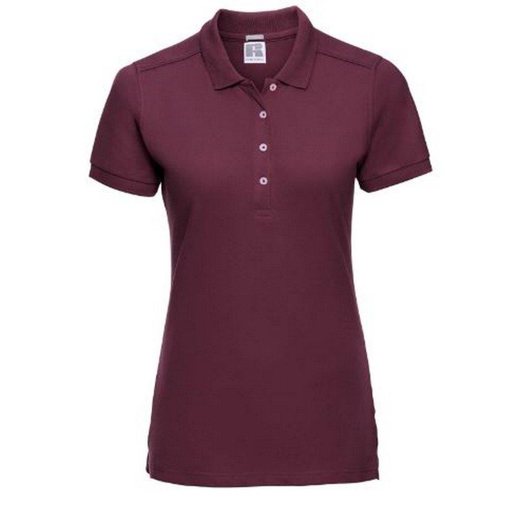 Damen Poloshirt, Kurzarm Damen Weinrot XL von Russell