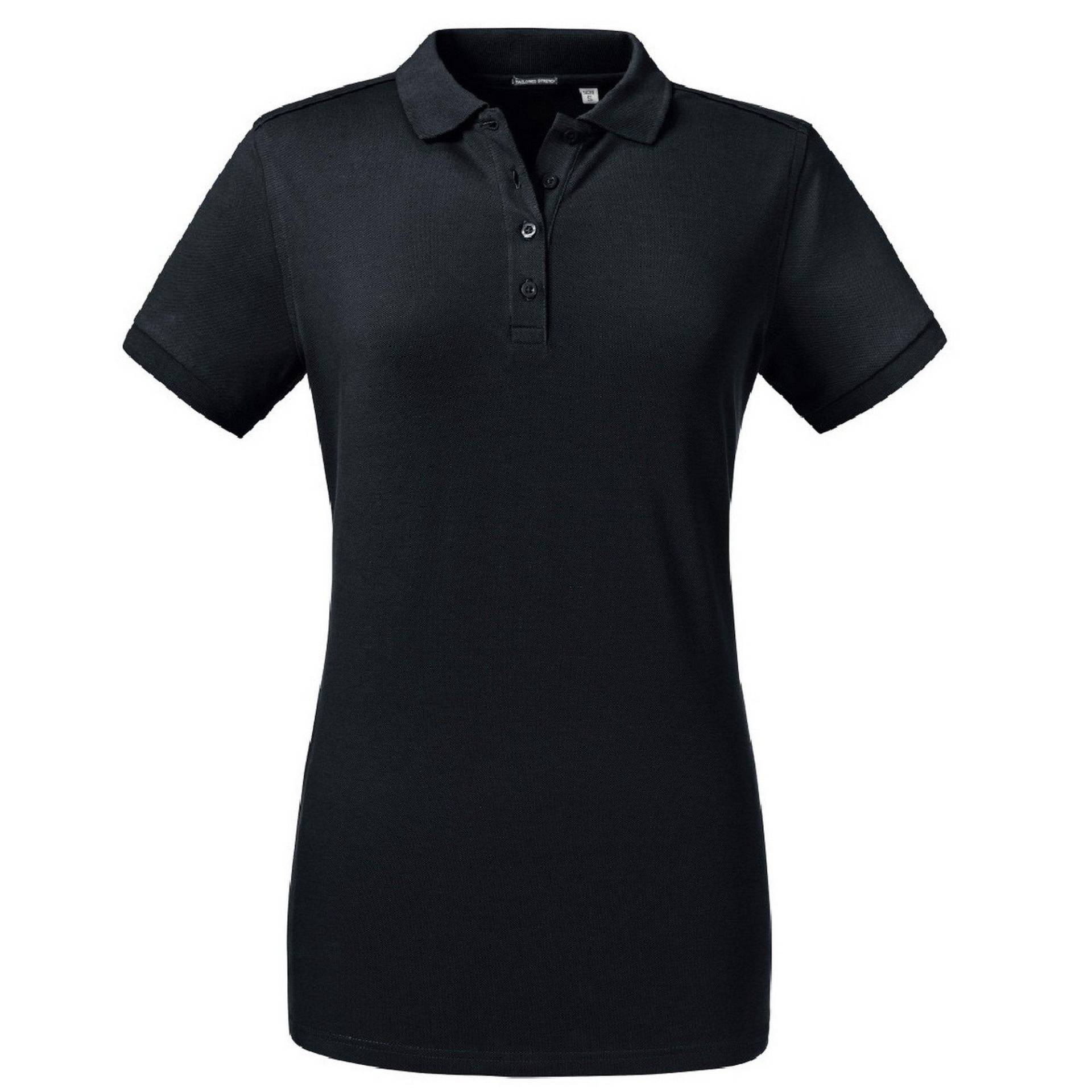 Poloshirt, Stretch Damen Schwarz XS von Russell