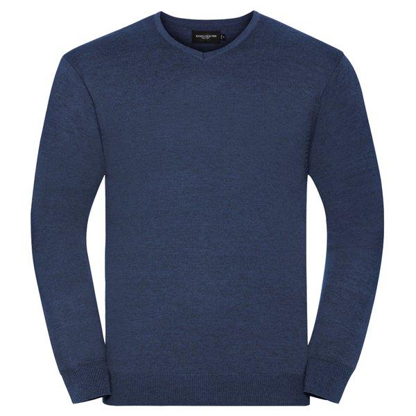 Sammlung Vneck Gestrickte Pullover Herren Blau Denim XS von Russell