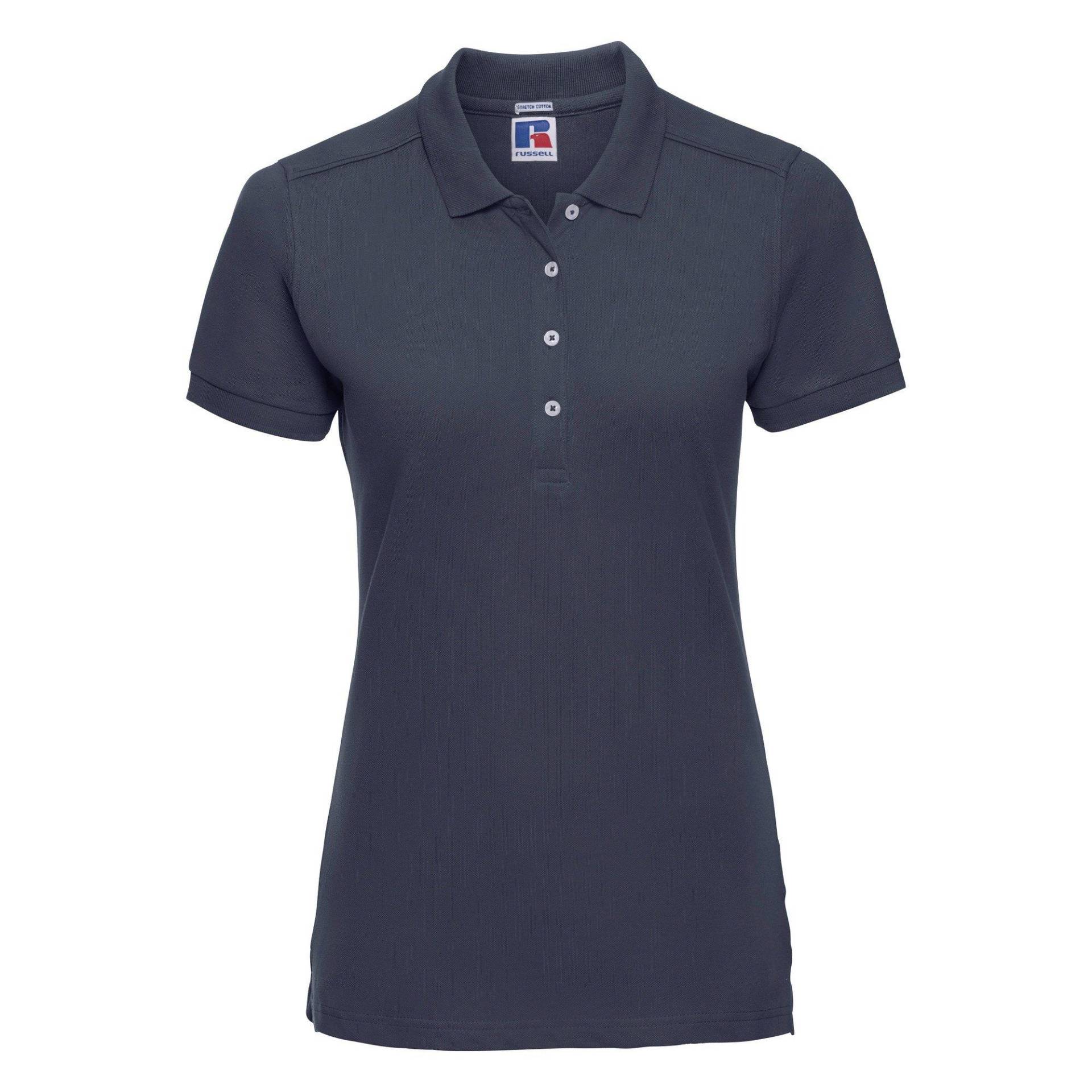 Stretch Poloshirt, Kurzarm Damen Marine L von Russell