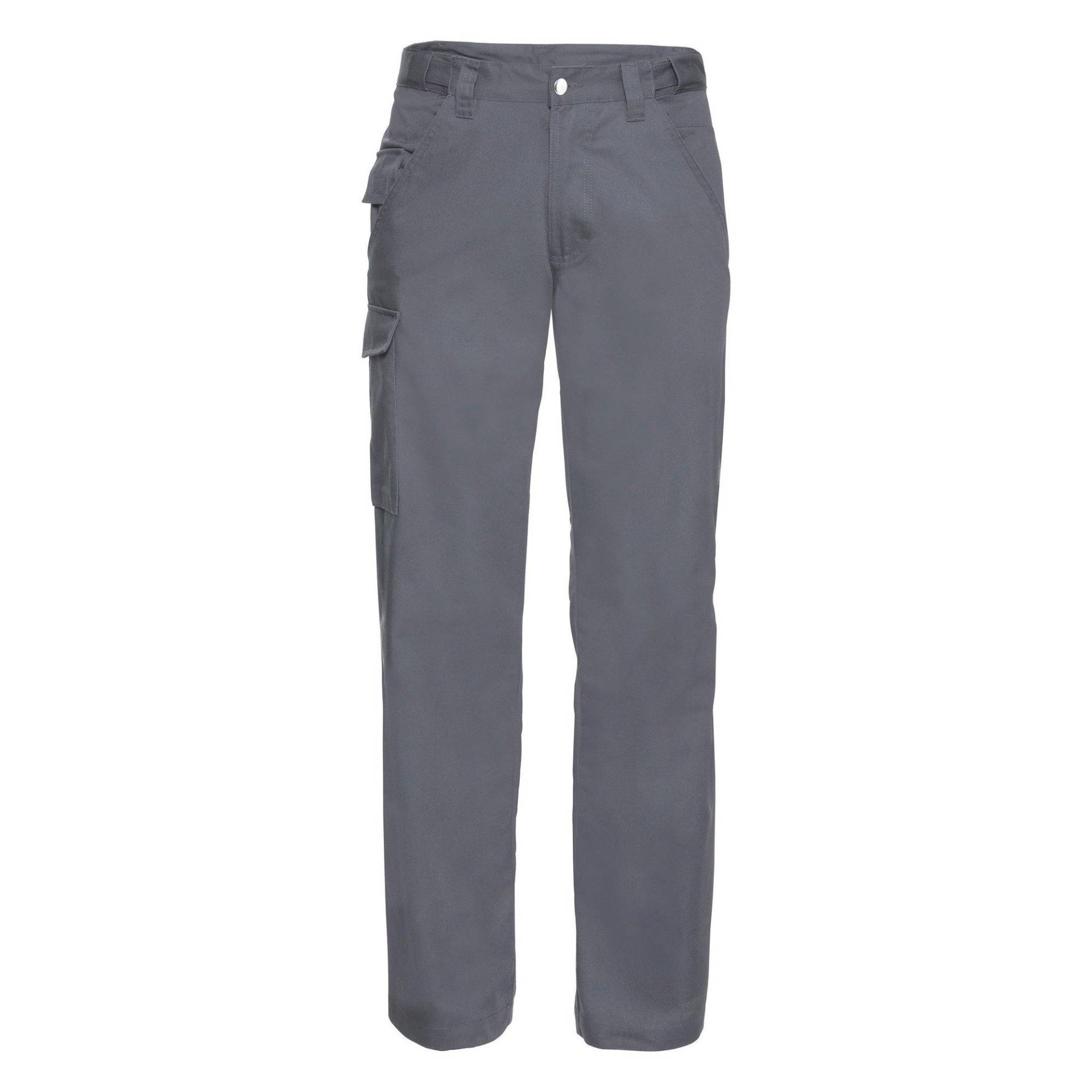 Workwear Polycotton Twill Hose Männer, Standard Beinlänge Unisex Grau W36 von Russell