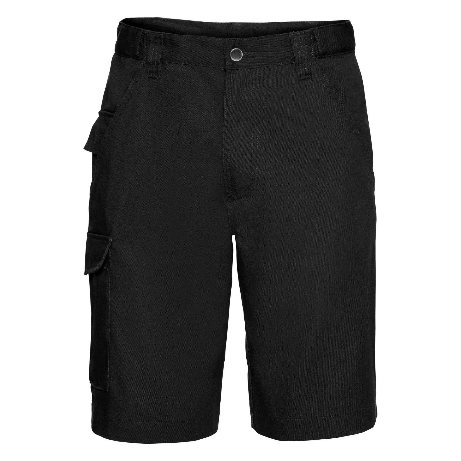 Workwear Twill Shorts Cargoshorts Unisex Schwarz W32 von Russell