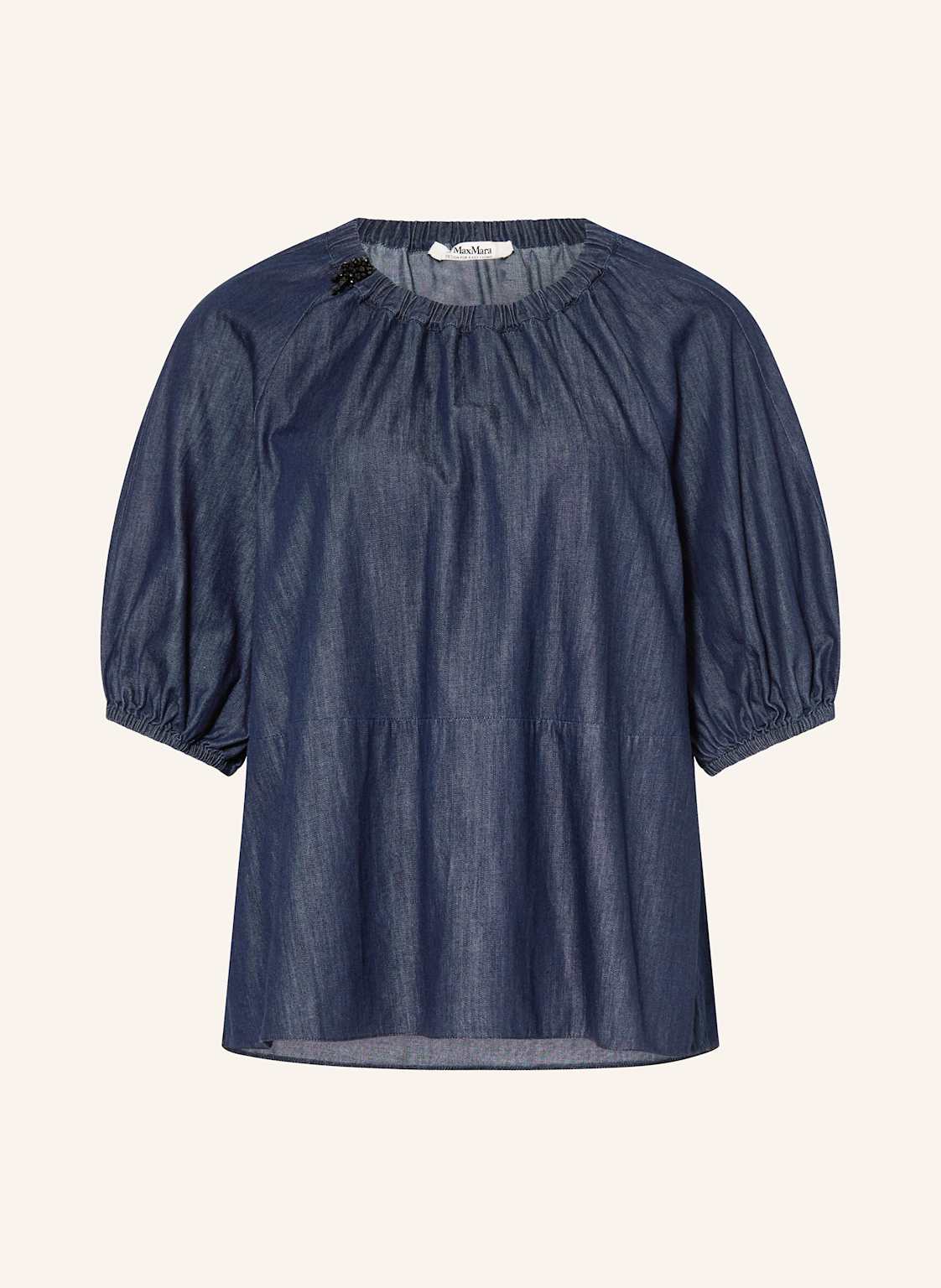 S Max Mara Blusenshirt Talia In Jeansoptik Mit 3/4-Arm blau S Max Mara Blusenshirt Talia In Jeansoptik Mit 3/4-Arm blau von S Max Mara
