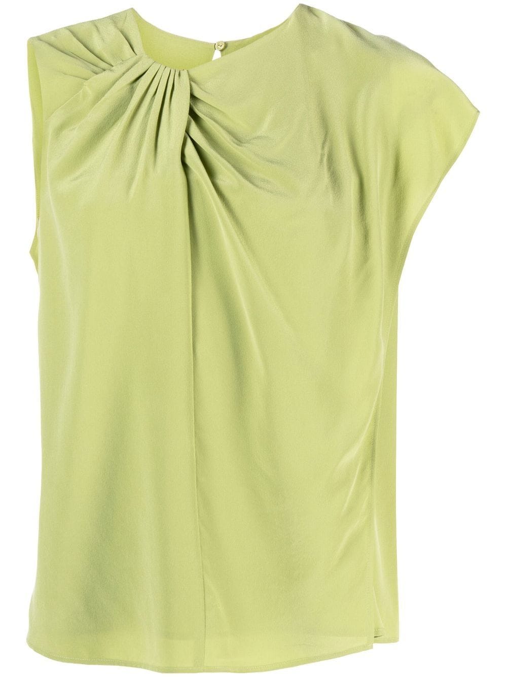 'S Max Mara asymmetric-sleeve silk T-shirt - Green von 'S Max Mara