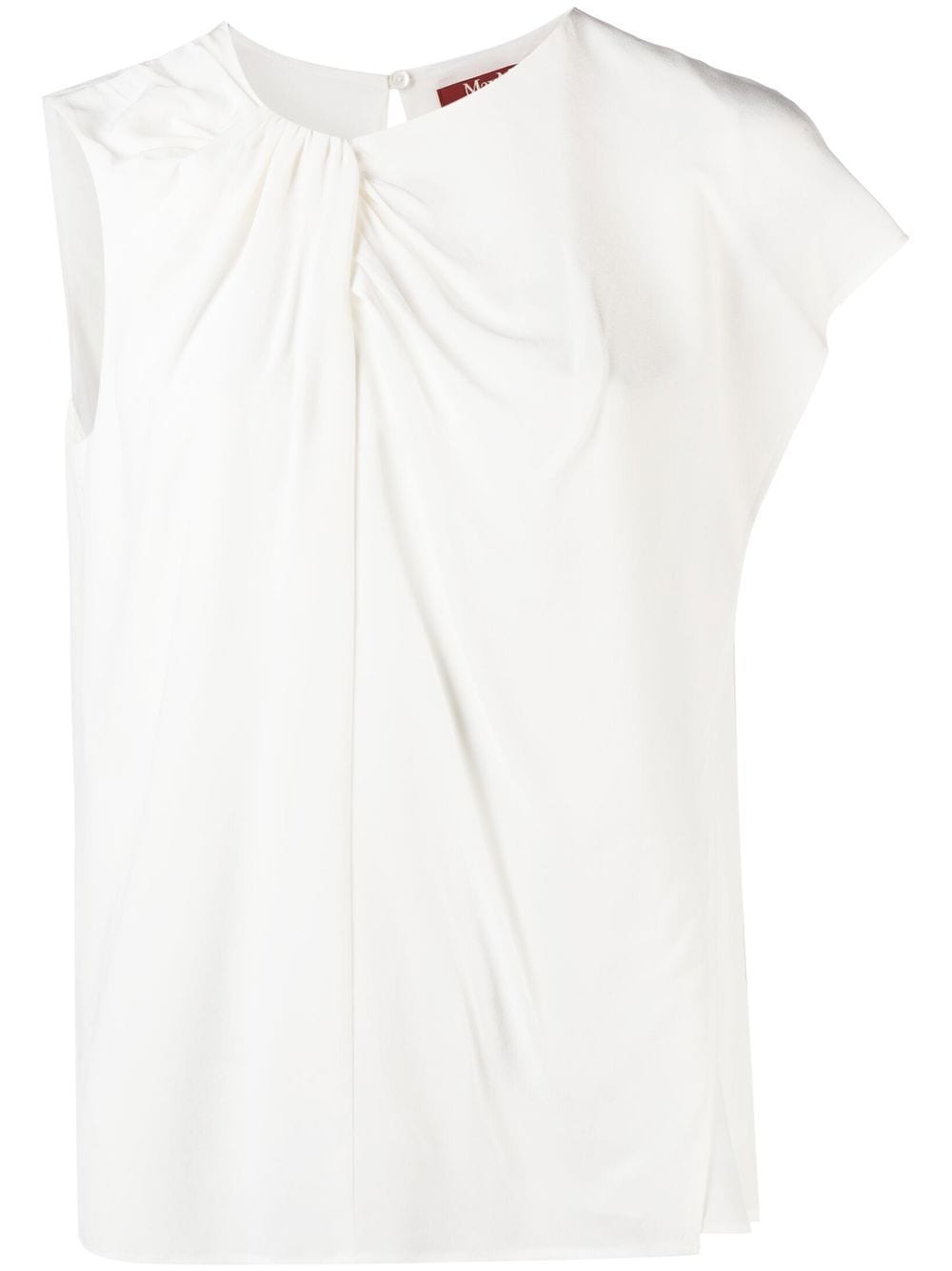 'S Max Mara asymmetric-sleeve silk T-shirt - White von 'S Max Mara