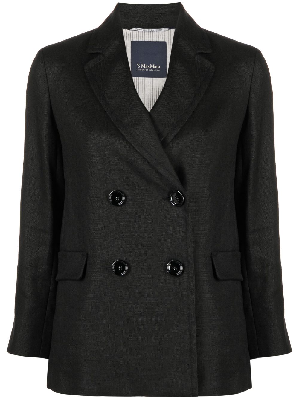 'S Max Mara double-breasted linen blazer - Black von 'S Max Mara