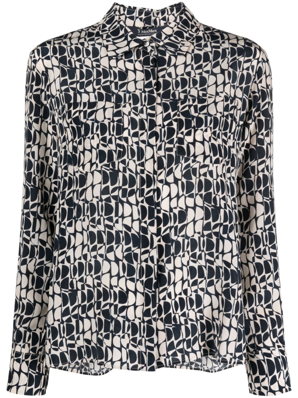 'S Max Mara graphic-print silk blouse - Blue von 'S Max Mara