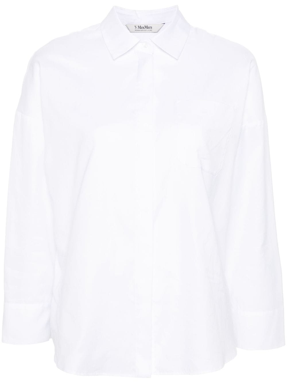'S Max Mara logo-tag poplin shirt - White von 'S Max Mara