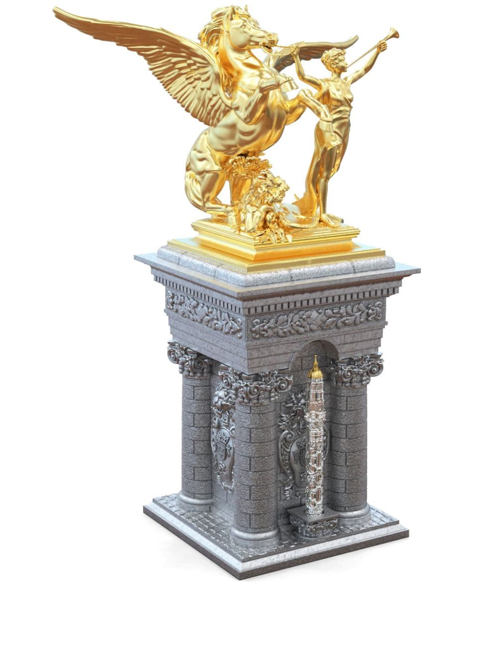 S.T. Dupont Pegasus Allexandre III Bridge 18kt yellow gold statue - Grey von S.T. Dupont